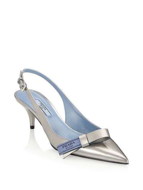 prada silver kitten heels|prada kitten heel mules.